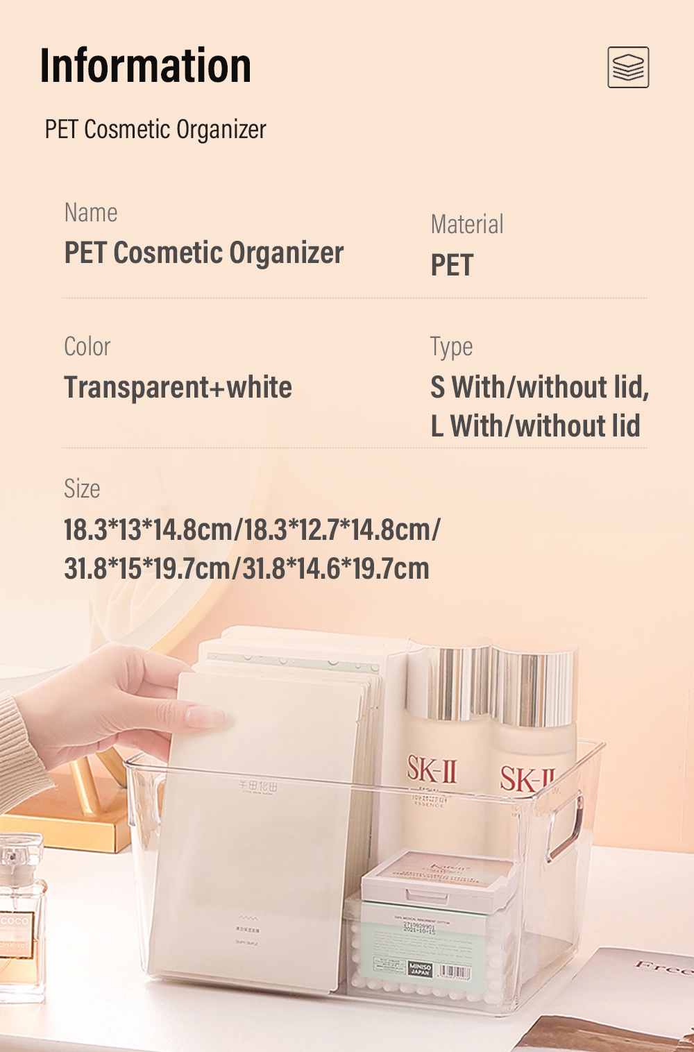 PET Multi-purpose Organizer Cosmetic Books Storage Box-9